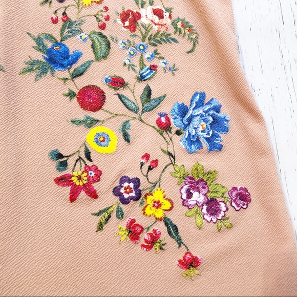 Zara Basic blush pink floral mini dress large - Picture 4 of 6